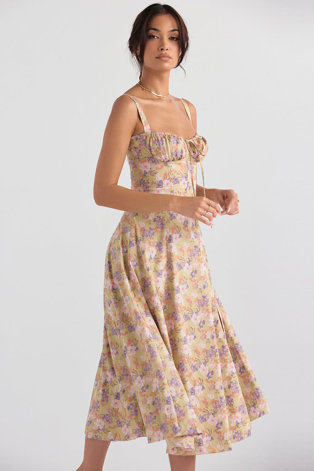 Floral Bustier Midriff Waist Shaper Dress Comfy Bustier Sundress